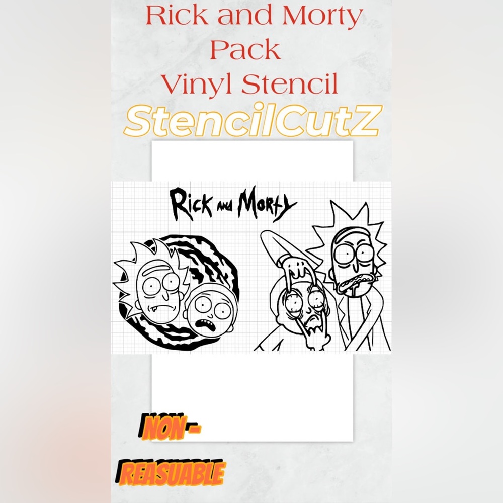Rick & Morty Vinyl Stencil Pack